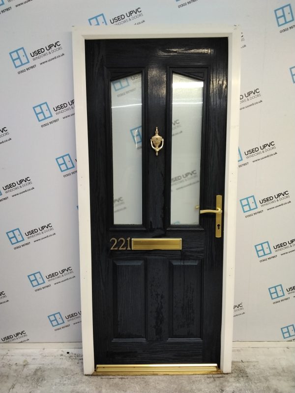 Used Dark Blue Composite Front Door 930mm x 2100mm 0636