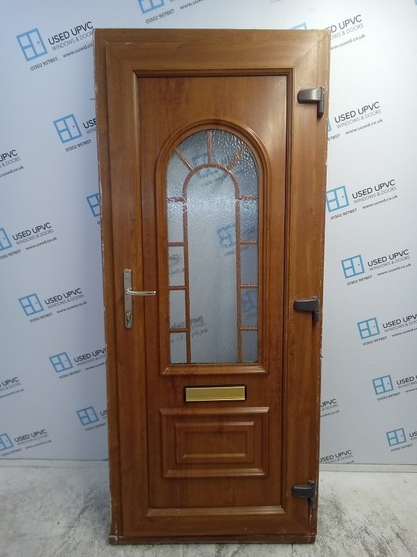 Used Oak Upvc front Door 900mm x 2100mm 0500 - Image 2