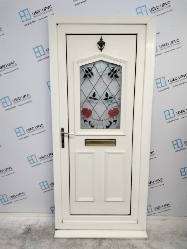 Used White Upvc Front Door 940mm x 2100mm (Reduce To 925mm x 2100mm) 0652
