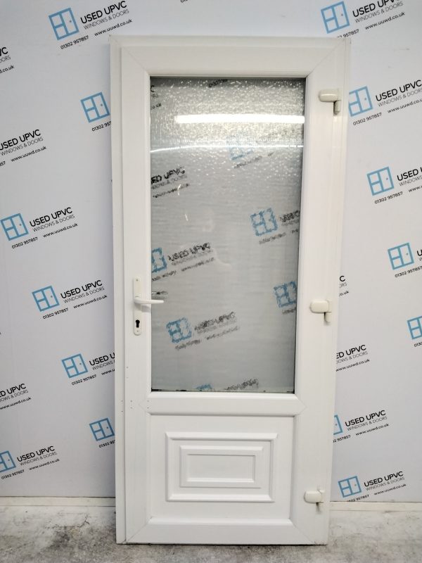 Used White Upvc Back Door 905mm x 2060mm (Reduce To 885mm x 2060mm) 0662 - Image 2