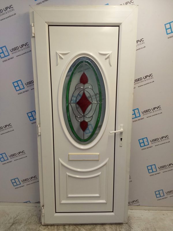 Used White Upvc Front Door 900mm x 2100mm 0612 - Image 2