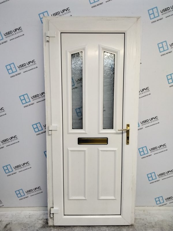 Used White Upvc Front Door 915mm x 2110mm (Reduce To 900mm x 2110mm 0176 - Image 2