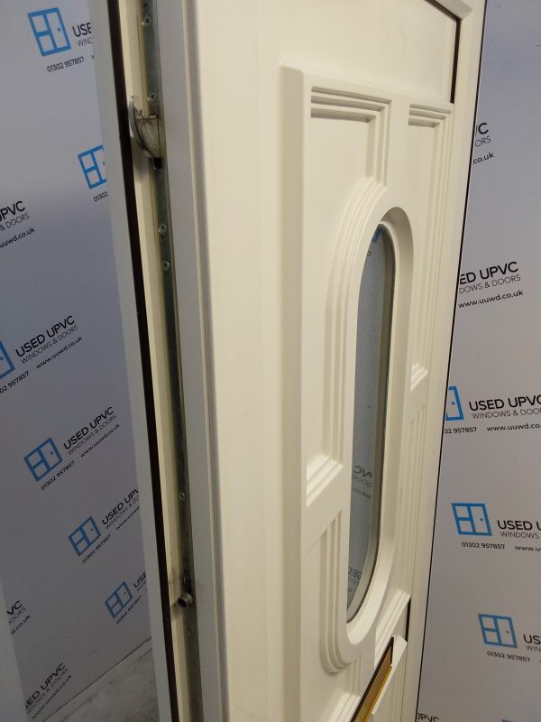 Used White Upvc Front Door And Toplight 910mm x 2280mm 0163 - Image 4