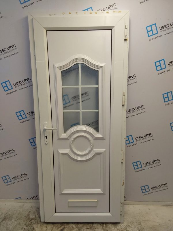 Used White Upvc Front Door 885mm x 2095mm 0288 - Image 2