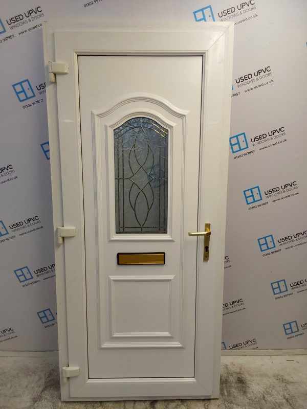 Used White Upvc Front Door 925mm x 2060mm (reduce to 910mm) 0546 - Image 2