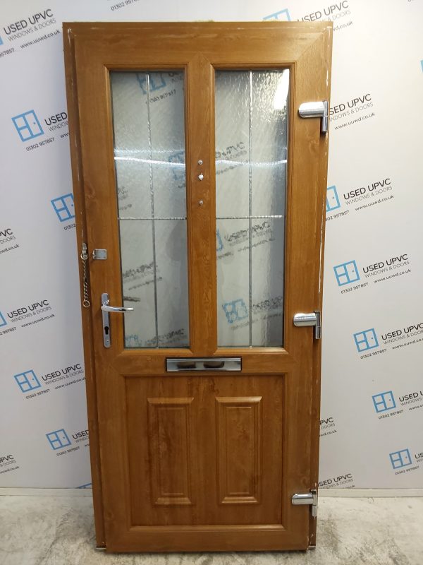 Used Oak Upvc Front Door 935mm x 2080mm 0294 - Image 2