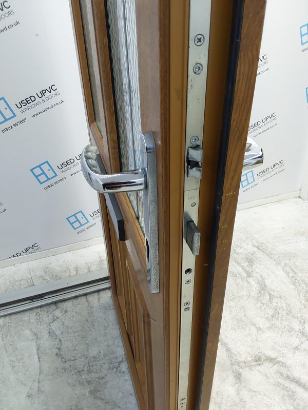 Used Oak Upvc Front Door 935mm x 2080mm 0294 - Image 5