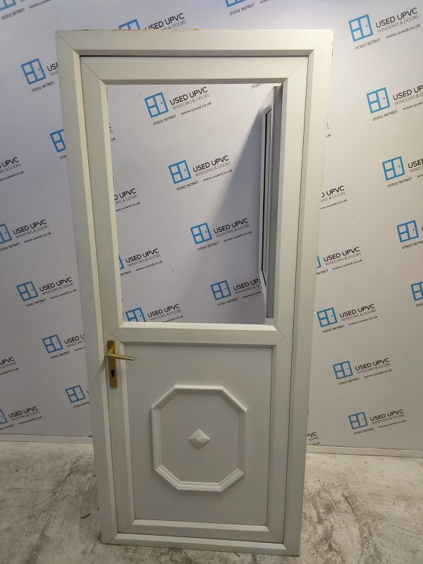 Used White Upvc Stable Back Door 875mm x 2060mm 0400 - Image 4