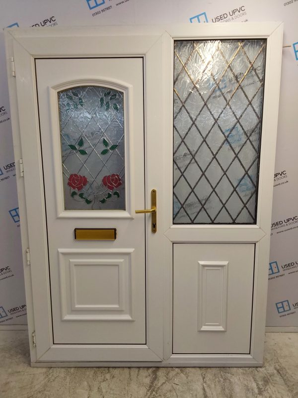 Used White Upvc Front Door And Side Panel 1525mm x 2080mm DS010 - Image 2