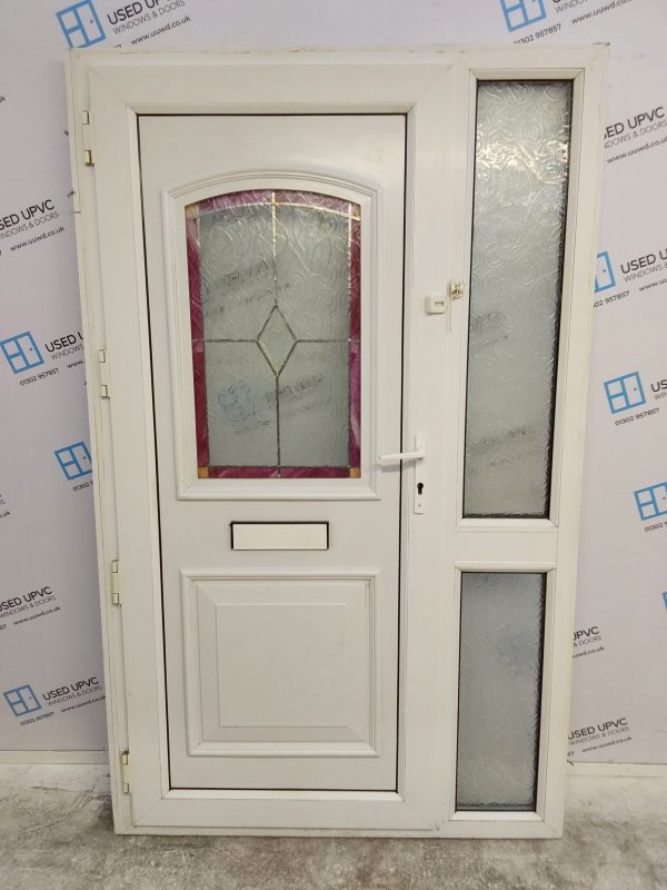 Used White Upvc Front Door And Side Panel 1260mm x 2060mm (reduce to 1245mm) DS027 - Image 2