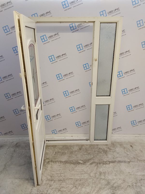 Used White Upvc Front Door And Side Panel 1260mm x 2060mm (reduce to 1245mm) DS027 - Image 3