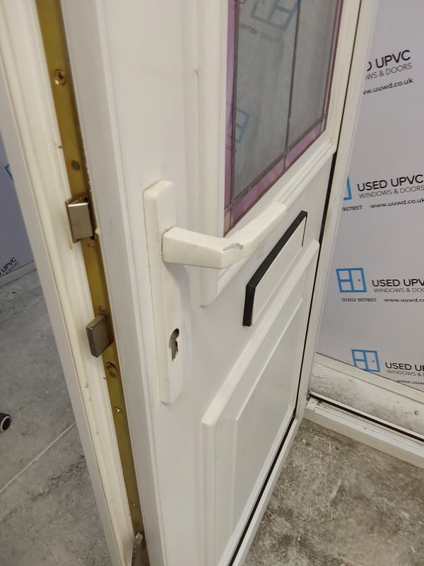 Used White Upvc Front Door And Side Panel 1260mm x 2060mm (reduce to 1245mm) DS027 - Image 5