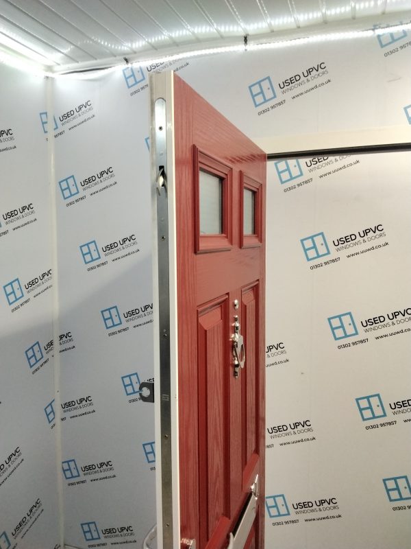 Used Red Composite Front Door 900mm x 1965mm 0658 - Image 4