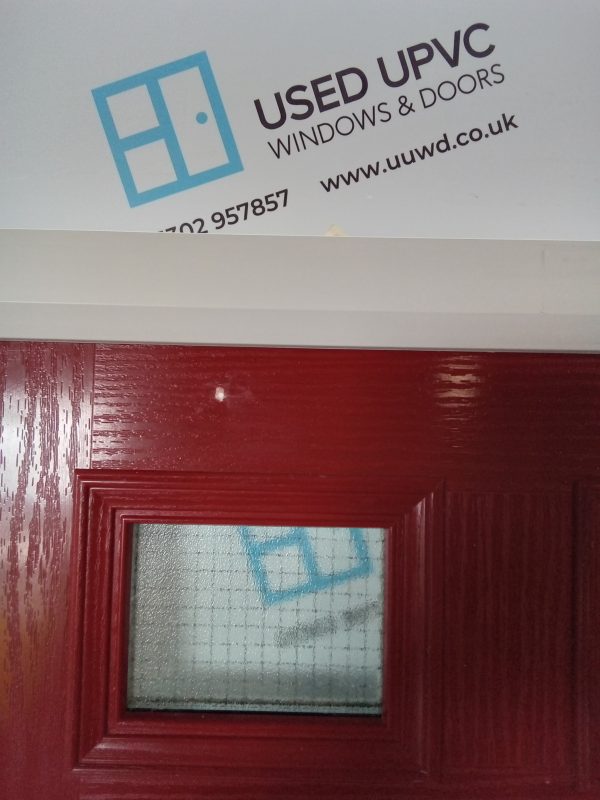 Used red Composite Front door 915mm x 1960mm 0753 - Image 2