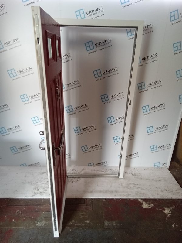 Used red Composite Front door 915mm x 1960mm 0753 - Image 5