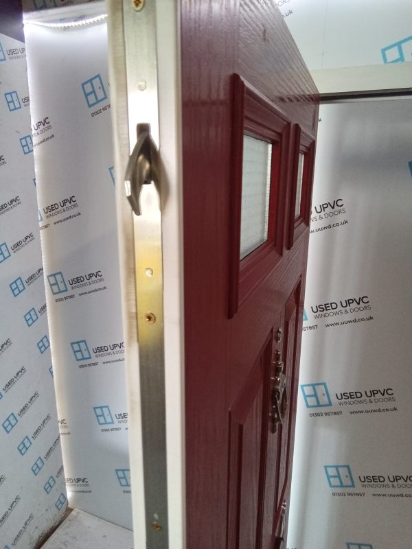 Used red Composite Front door 915mm x 1960mm 0753 - Image 6