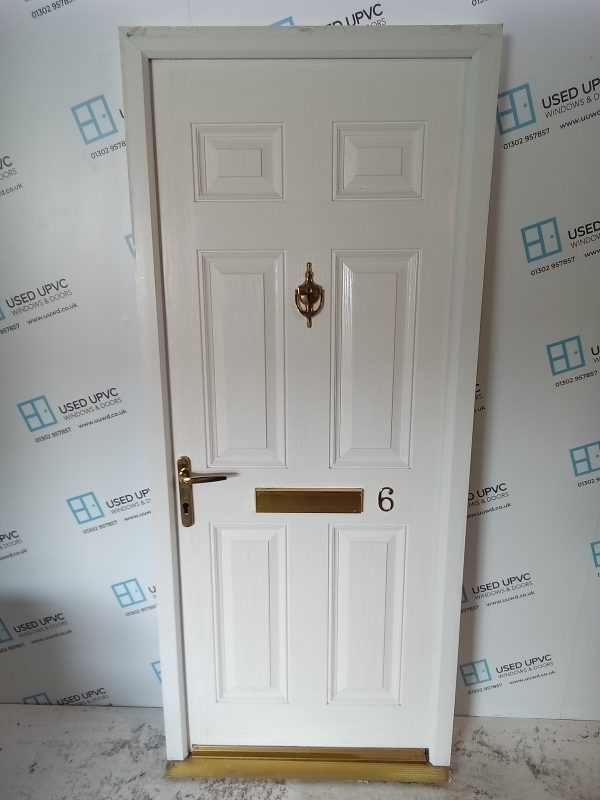 Used White Composite Front Door 880mm x 2060mm 0754