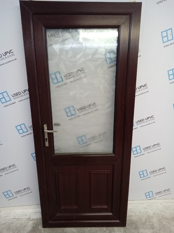 Used Rosewood Upvc Back Door 870mm x 2040mm 0158