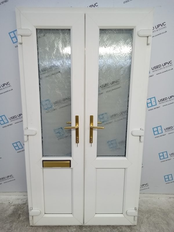 Used White Upvc French Doors 1100mm x 2030mm EA15