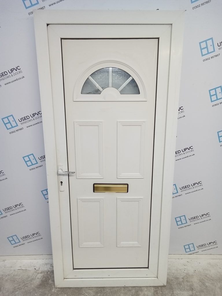 Used White Upvc Front Door 920mm x 2040mm 0569 | Used UPVC Windows & Doors