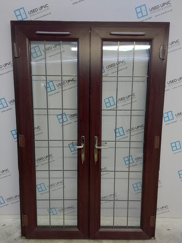 Used Rosewood Upvc French Doors 1350mm x 2055mm EA20