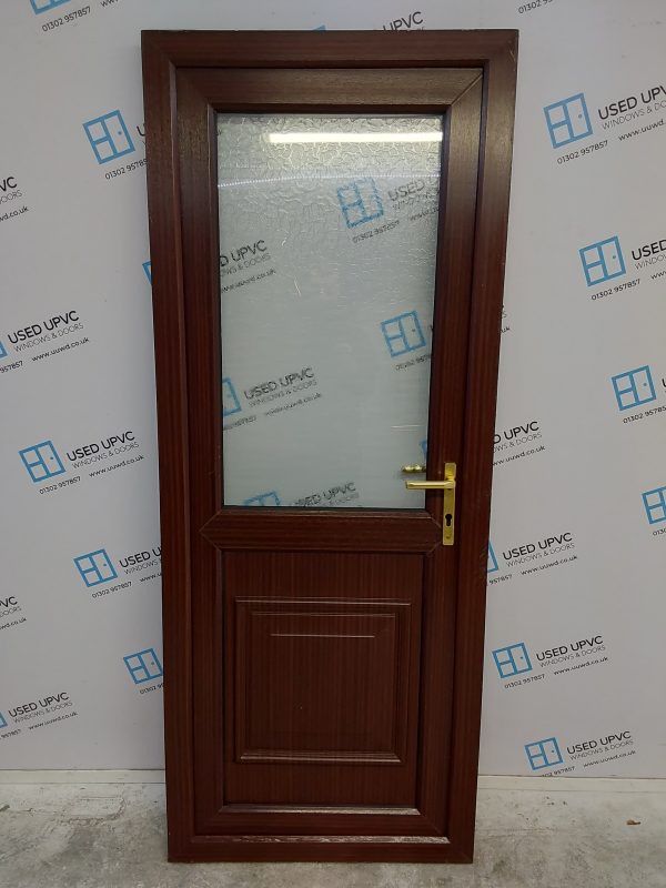 Used Woodgrain Upvc Back Door 805mm x 2015mm 0248