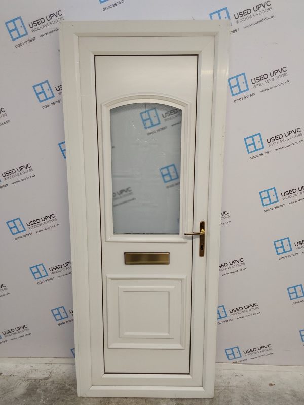 Used White Upvc Front Door 840mm x 2135mm (reduce to 820mm) 0629