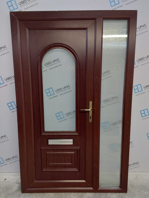 Used Rosewood Upvc Front Door And Side Panel 1280mm x 2050mm DS016