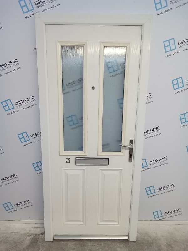 Used White Composite Front Door 905mm x 2050mm 0409
