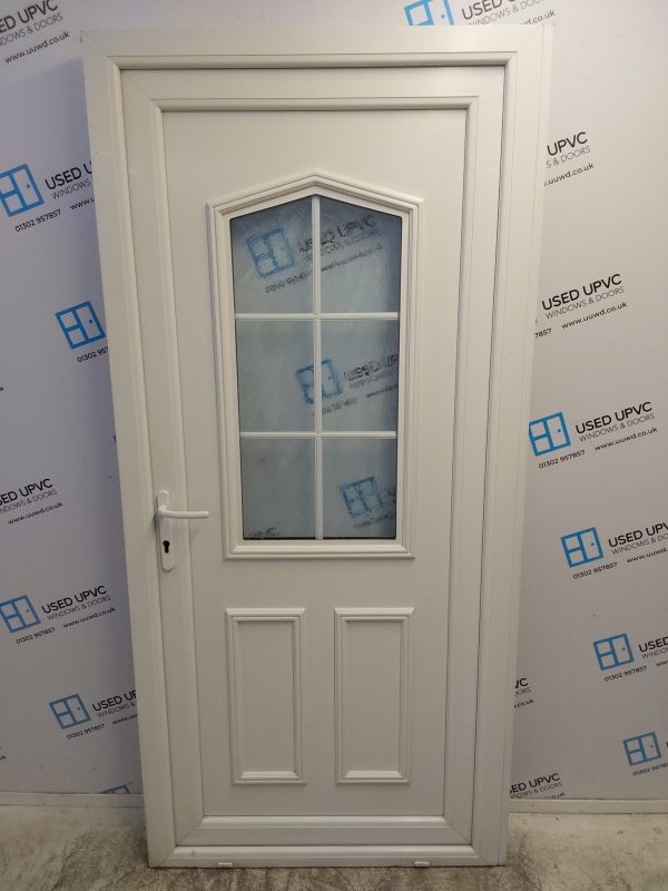 Used White Upvc Back Door 960mm x 2040mm (reduce to 940mm) C6056