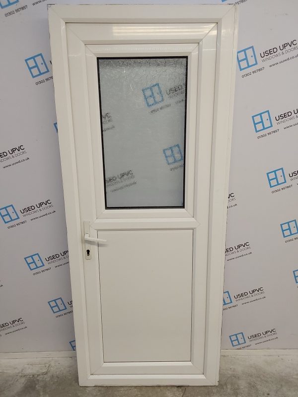 Used White Upvc Stable Back Door 835mm x 2040 (reduce to 815mm) C6066