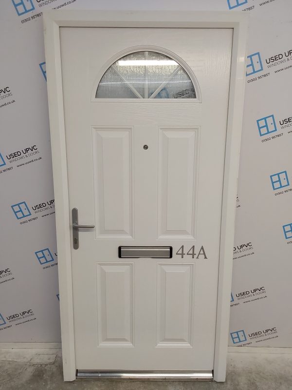 Used White Composite Front Door 990mm x 2070mm 0303