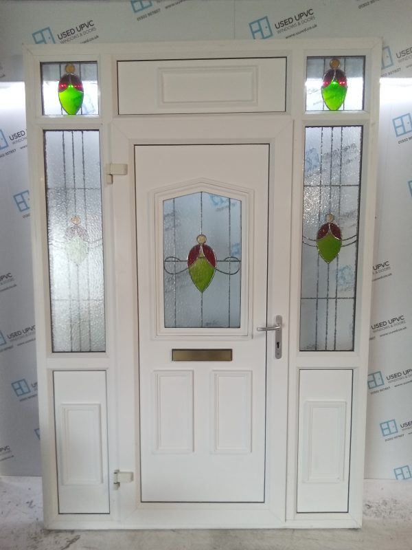 Used White Upvc Front Door With Toplight And Side Panels 1675mm x 2440mm DS002 - Image 2