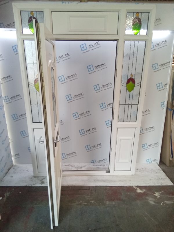 Used White Upvc Front Door With Toplight And Side Panels 1675mm x 2440mm DS002 - Image 3