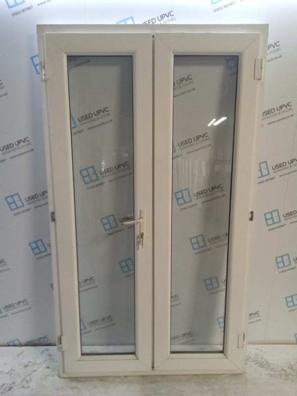 Used White Upvc French Doors (outwards opening) 1190mm x 2055mm EA7