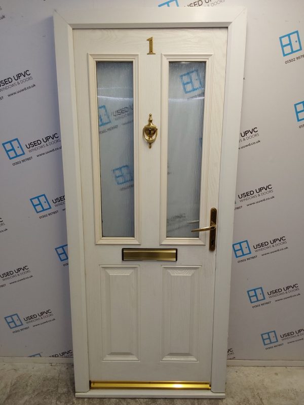 Used White Composite Front Door 885mm x 2080mm C6051