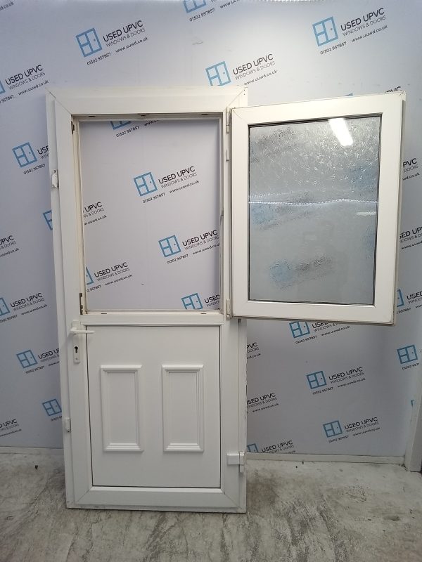 Used White Upvc Stable Back Door 910mm x 2040mm 0241 - Image 5