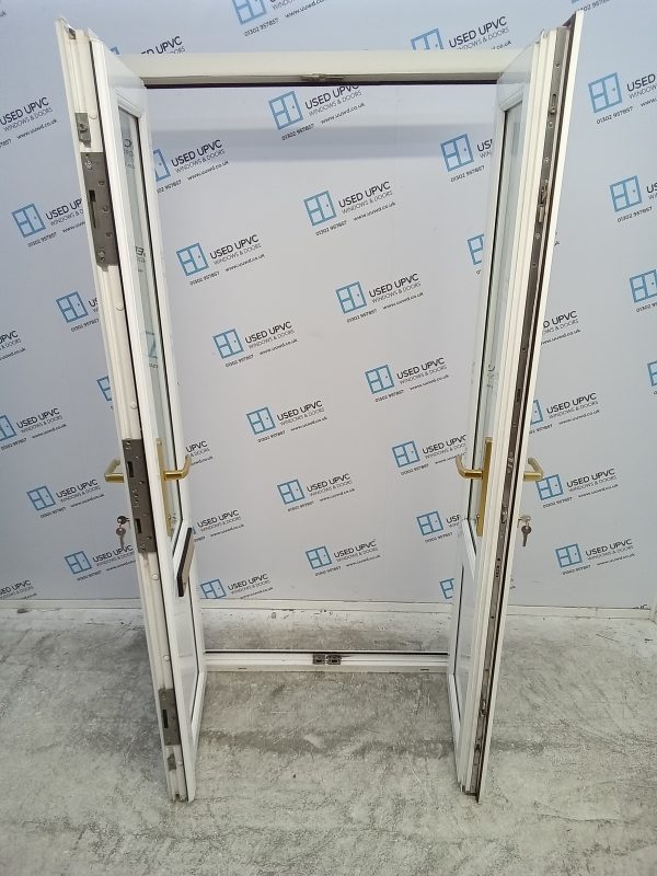 Used White Upvc French Doors 1100mm x 2030mm EA15 - Image 4