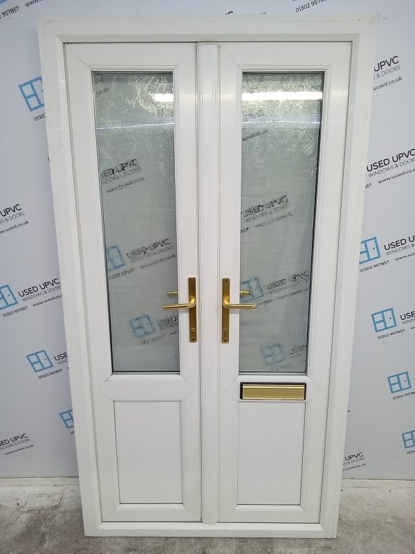Used White Upvc French Doors 1100mm x 2030mm EA15 - Image 2