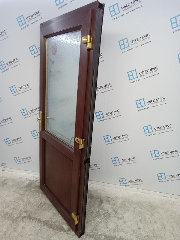 Used Woodgrain Upvc Back Door 925mm x 2070mm 0589 - Image 4