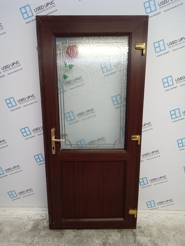 Used Woodgrain Upvc Back Door 925mm x 2070mm 0589 - Image 2