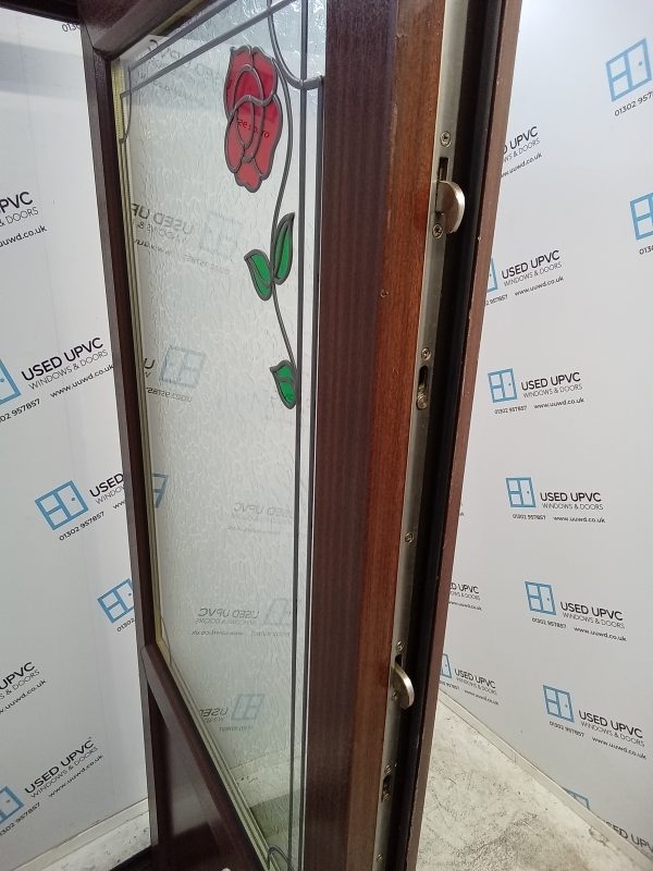 Used Woodgrain Upvc Back Door 925mm x 2070mm 0589 - Image 5