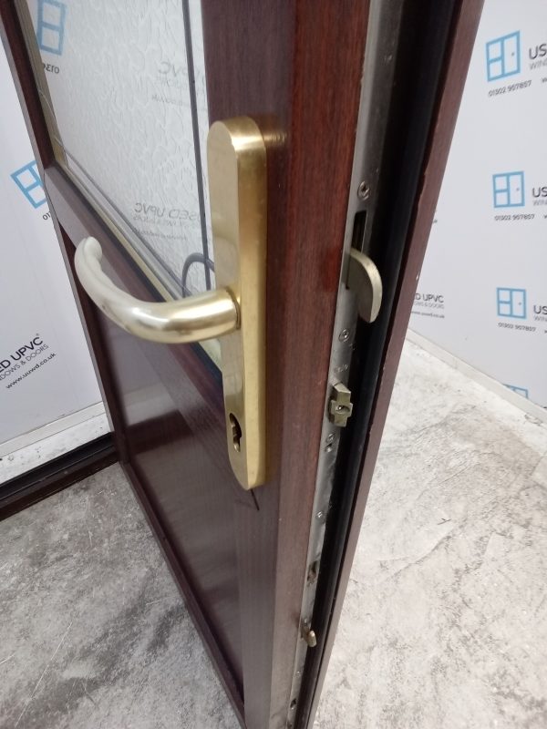 Used Woodgrain Upvc Back Door 925mm x 2070mm 0589 - Image 6