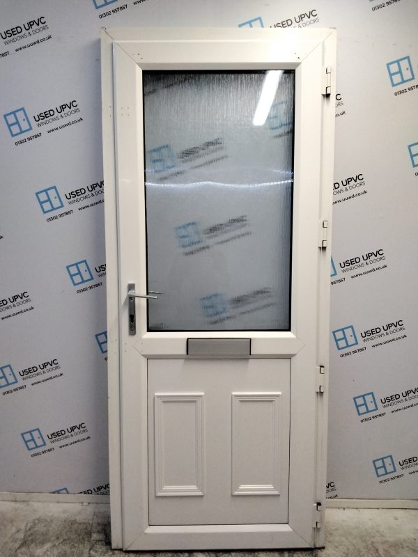 Used White Upvc Front Door 885mm x 2080mm 0802 - Image 2