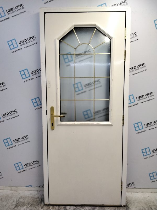 Used Brown Composite Back Door 895mm x 2065mm 0821 - Image 2