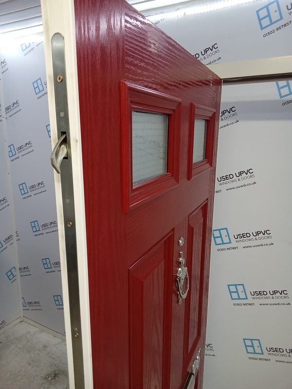 Used Red Composite Front Door 910mm x 2000mm 0766 - Image 6