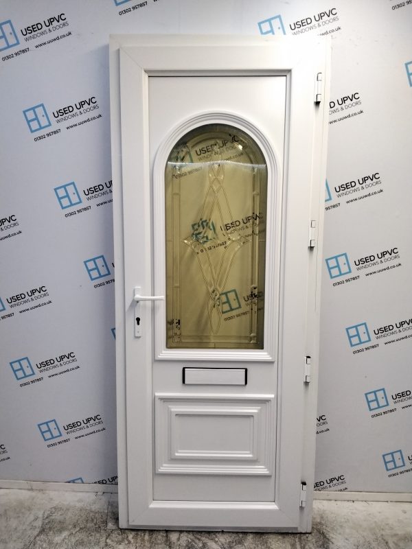 Used White Upvc Front Door 840mm x 2040mm (Reduce To 820mm x 2040mm) 0828 - Image 2