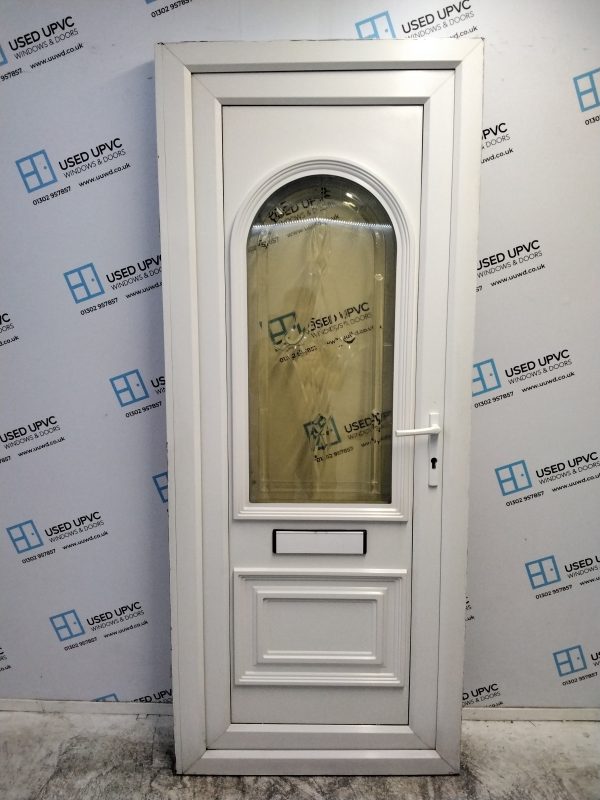 Used White Upvc Front Door 840mm x 2040mm (Reduce To 820mm x 2040mm) 0828