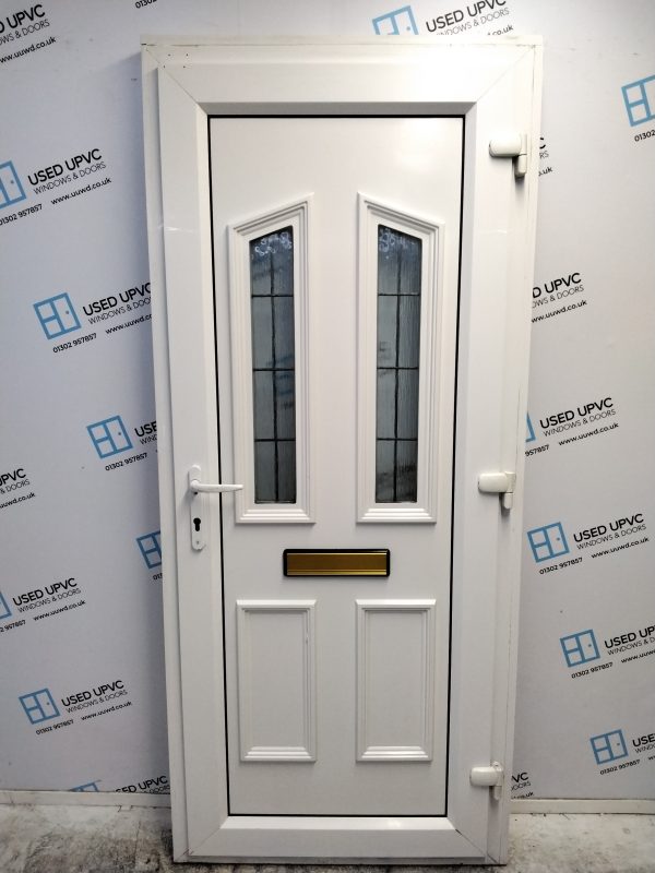 Used White Upvc Front Door 890mm x 2050mm (Reduce To 870mm x 2030mm) 0231 - Image 2