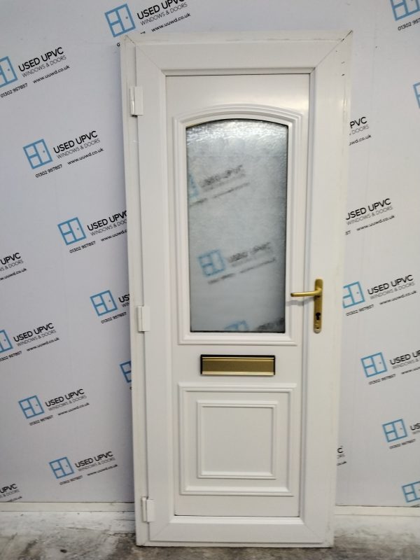 Used White Upvc Front Door 840mm x 2045mm (Reduce To 820mm x 2045mm) 0174 - Image 2